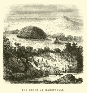 The shore at Mancureali by Edouard Riou